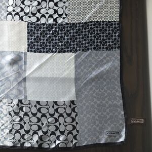 Coach Patchwork Monogram Scarf in Black and Gray